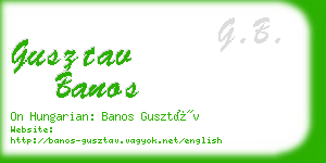 gusztav banos business card